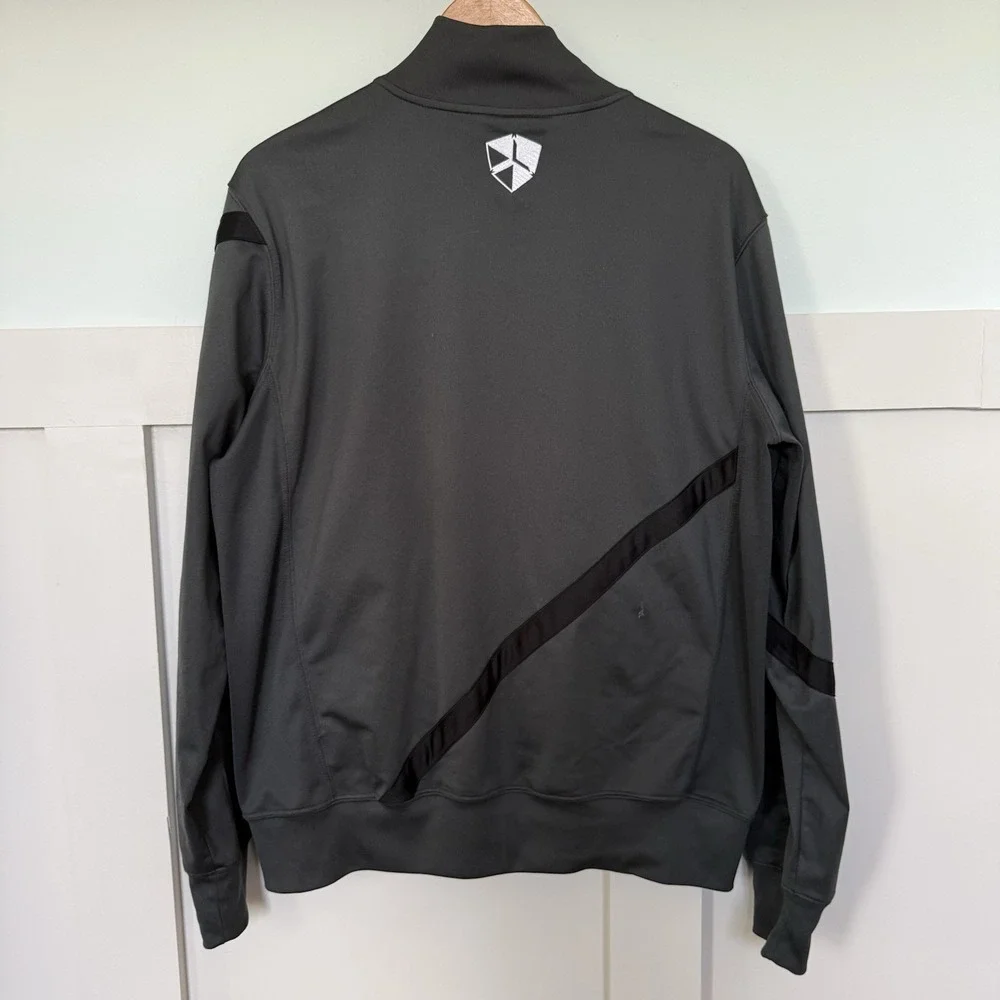 Nike Dri-fit Training Jacket Men's Large Gray Athleisure Full‎ Zip Gym Track